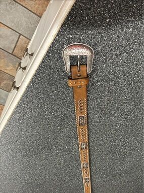 Boy’s Studded Leather Belt with Decorative Buckle..
